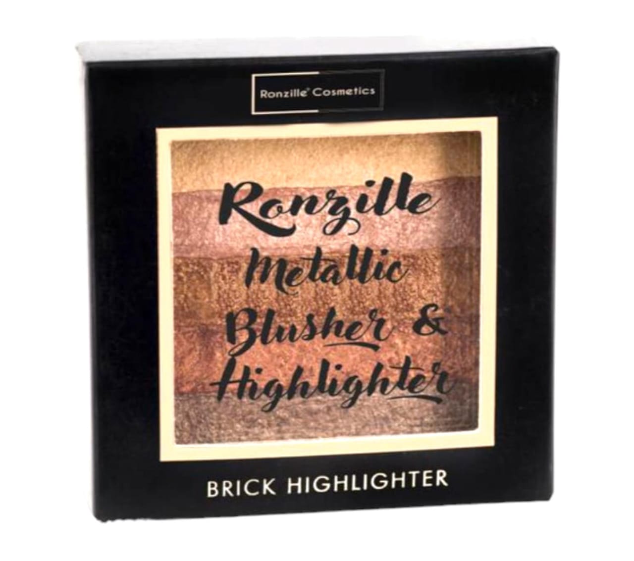 Ronzille Metallic Blusher Square palette  case Highlighter 